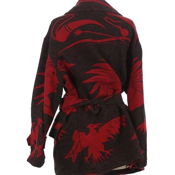 VNTG Ralph Lauren Tribal Aztec COUNTRY Pea Coat L - Picture 2 of 2